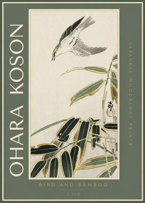 Ohara Koson Bird and Bamboo No2 - Poster