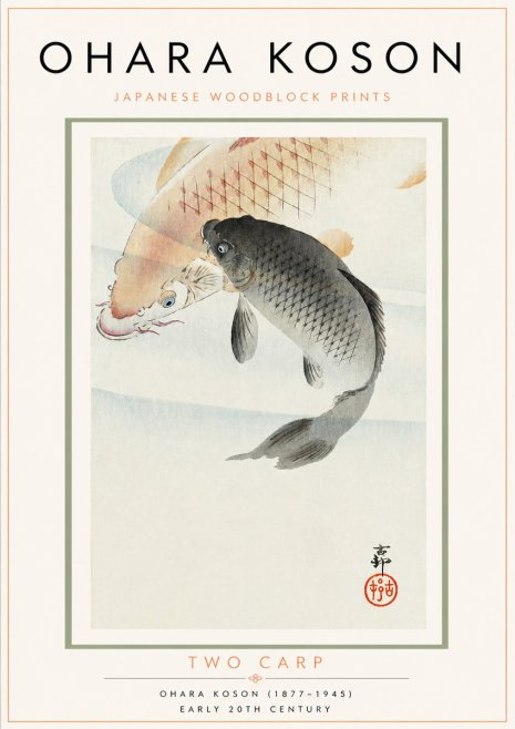 Ohara Koson Two Carp No3 - Poster