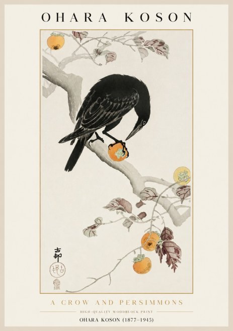 Ohara Koson A Crow and Persimmons No1 - Poster