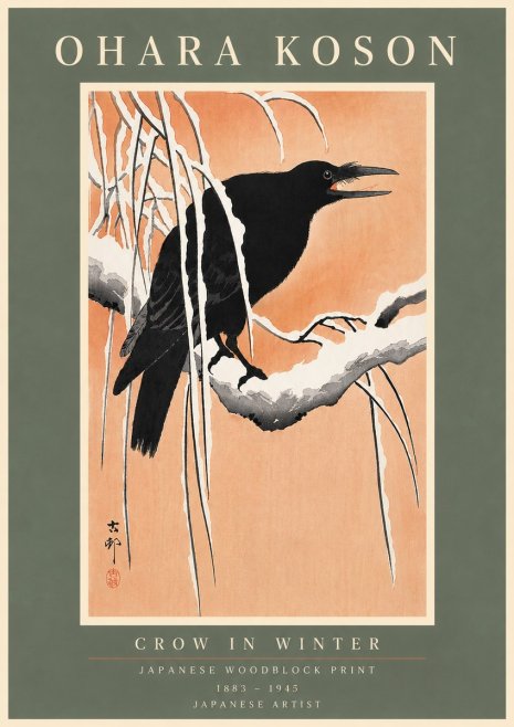 Ohara Koson Crow in Winter II No5 - Poster
