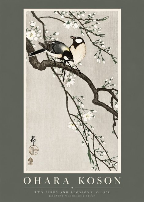 Ohara Koson Two Birds and Blossoms II No2 - Poster