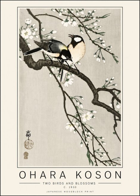 Ohara Koson Two Birds and Blossoms II No6 - Poster