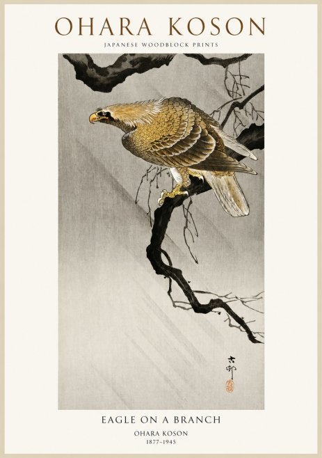 Ohara Koson Eagle on a Branch II No1 - Poster