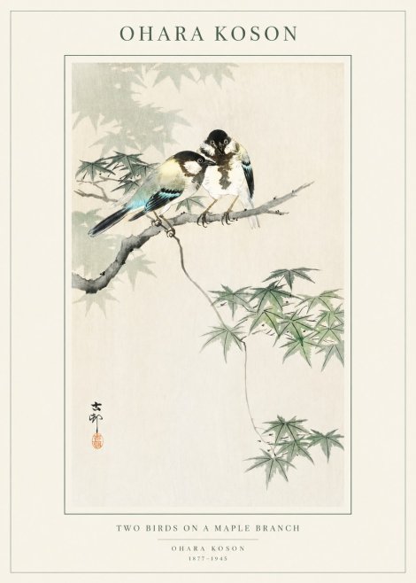 Ohara Koson Two Birds on a Maple Branch No1 - Poster