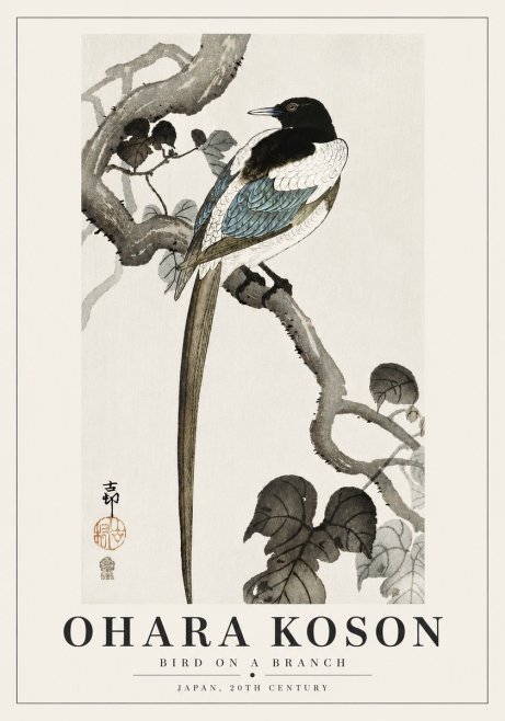 Ohara Koson Bird on a Branch IV No6 - Poster