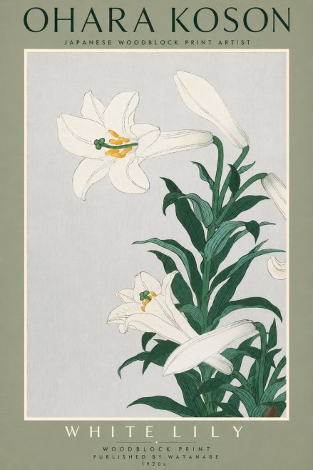 Ohara Koson White Lily No2 - Poster