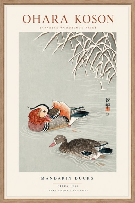 Ohara Koson Mandarin Ducks No6 - Poster