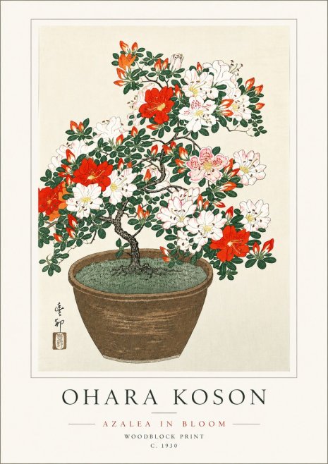 Ohara Koson Azalea in Bloom No6 - Poster
