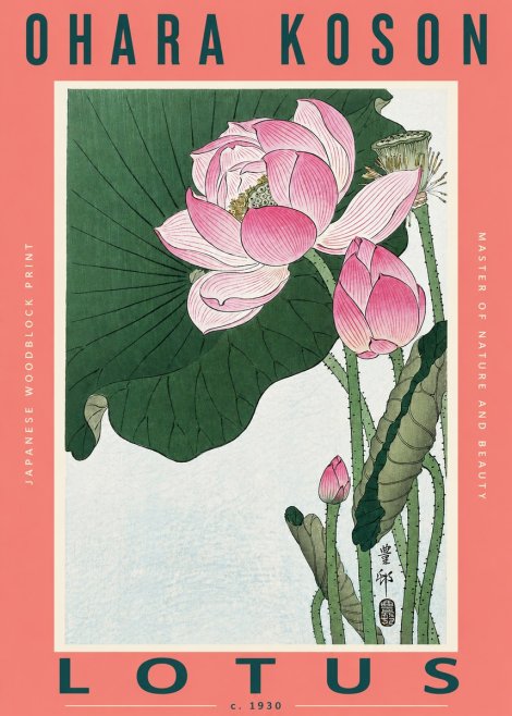 Ohara Koson Lotus II No2 - Poster