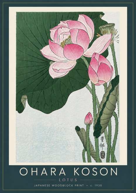 Ohara Koson Lotus II No6 - Poster
