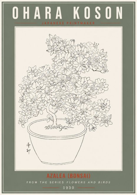 Ohara Koson Azalea (Bonsai) No2 - Poster