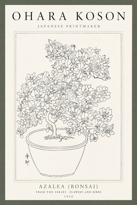 Ohara Koson Azalea (Bonsai) No4 - Poster