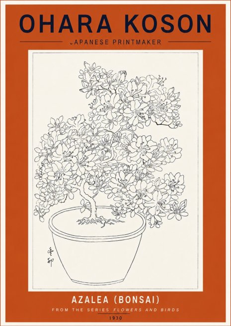 Ohara Koson Azalea (Bonsai) No5 - Poster
