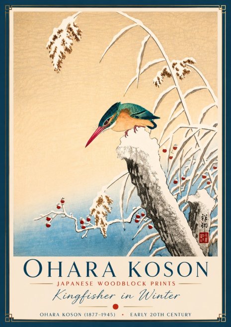 Ohara Koson Kingfisher in Winter II No2 - Poster