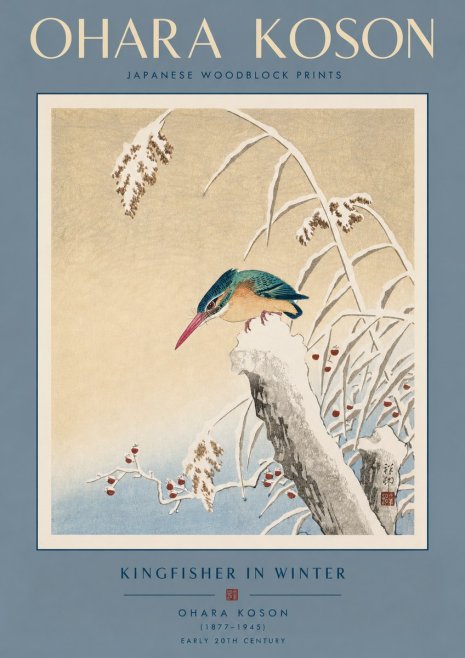 Ohara Koson Kingfisher in Winter II No3 - Poster