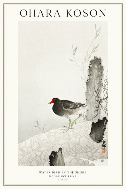 Ohara Koson Water Bird by the Shore No1 - Poster