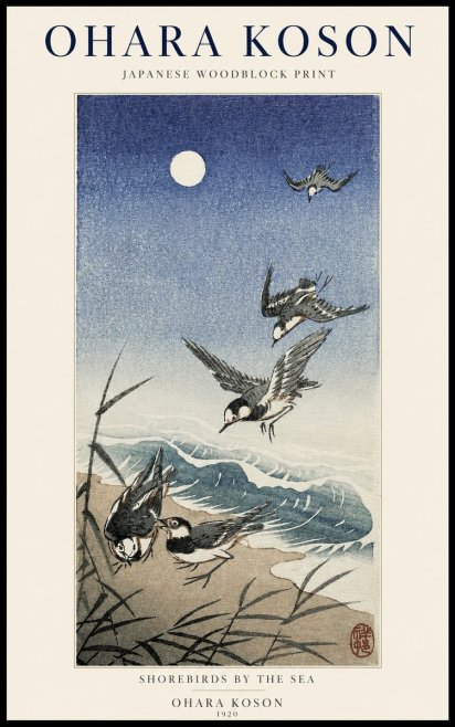 Ohara Koson Shorebirds by the Sea No1 - Poster