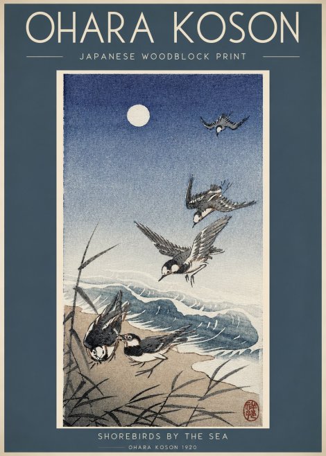 Ohara Koson Shorebirds by the Sea No2 - Poster