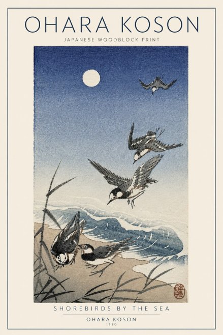 Ohara Koson Shorebirds by the Sea No5 - Poster