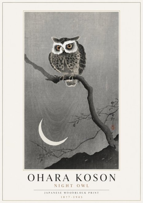 Ohara Koson Night Owl No4 - Poster