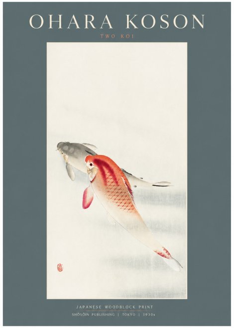 Ohara Koson Two Koi II No2 - Poster