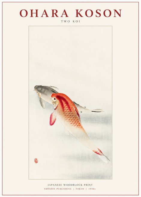 Ohara Koson Two Koi II No3 - Poster