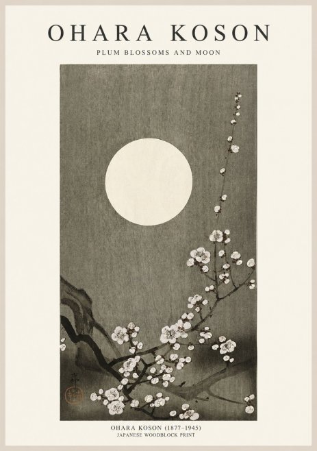 Ohara Koson Plum Blossoms and Moon No1 - Poster