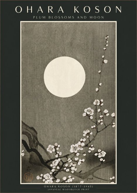 Ohara Koson Plum Blossoms and Moon No2 - Poster