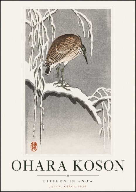 Ohara Koson Bittern in Snow No3 - Poster