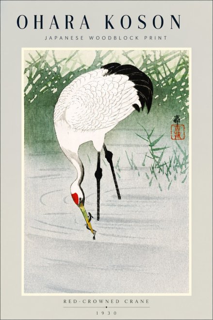 Ohara Koson Red-crowned Crane No3 - Poster