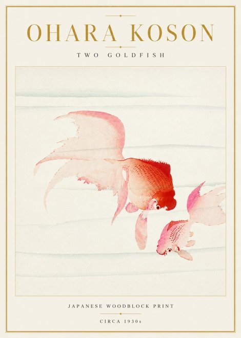 Ohara Koson Two Goldfish No3 - Poster
