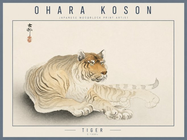 Ohara Koson Tiger No3 - Poster
