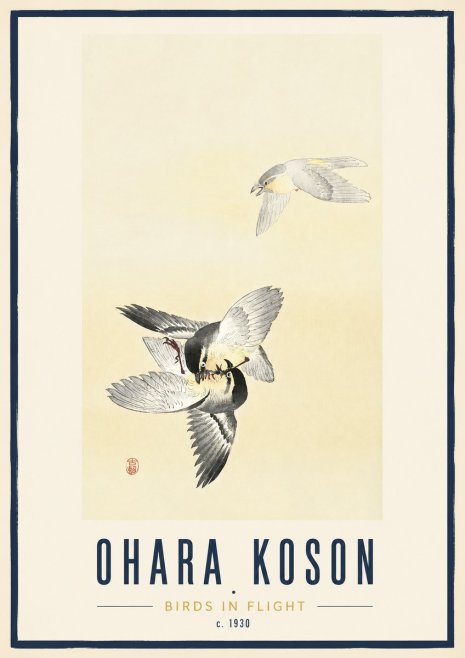 Ohara Koson Birds in Flight No3 - Poster