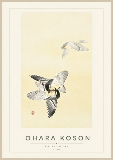 Ohara Koson Birds in Flight No4 - Poster