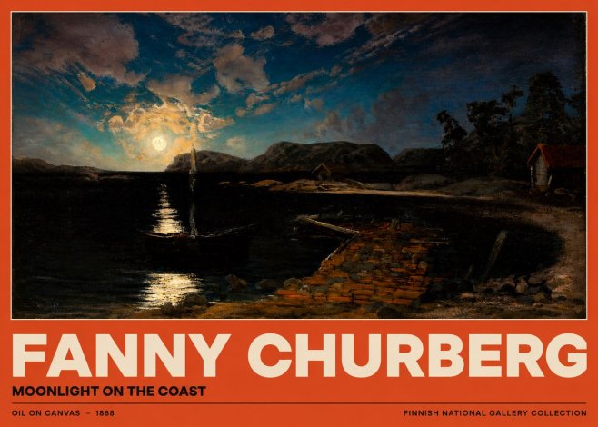 Fanny Churberg Moonlight on the Coast No2 - Poster