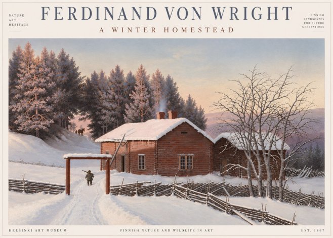 Ferdinand von Wright Winter at the Forest Edge No6 - Poster