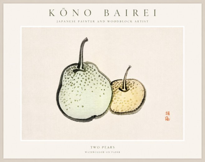 Kōno Bairei Two Pears No1 - Poster