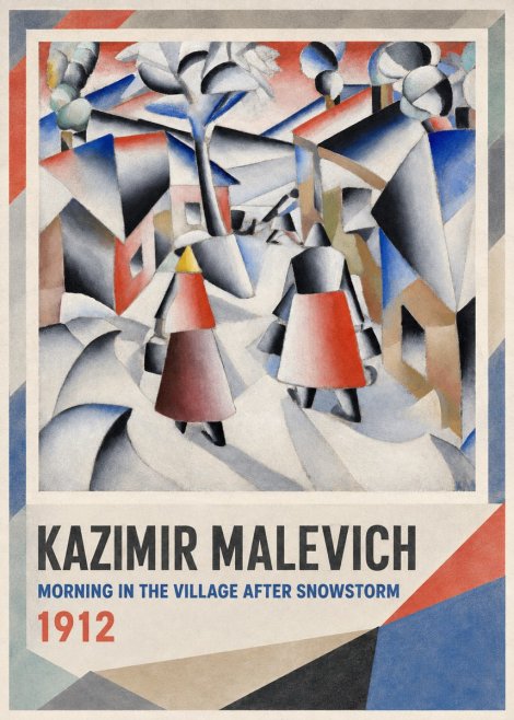 Kazimir Malevich Morning in the Village After Snowstorm No1 - Poster
