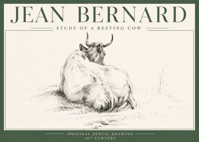 Jean Bernard Study of a Resting Cow I No4 - Poster