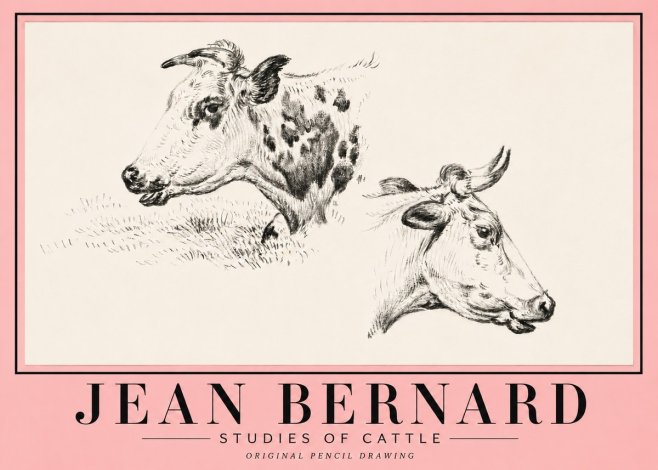 Jean Bernard Studies of Cattle I No5 - Poster