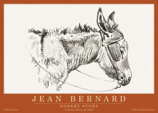 Jean Bernard Donkey Study II No2 - Poster
