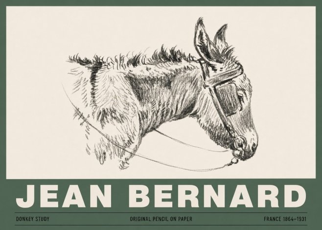 Jean Bernard Donkey Study II No3 - Poster