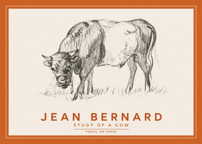 Jean Bernard Study of a Cow II No2 - Poster