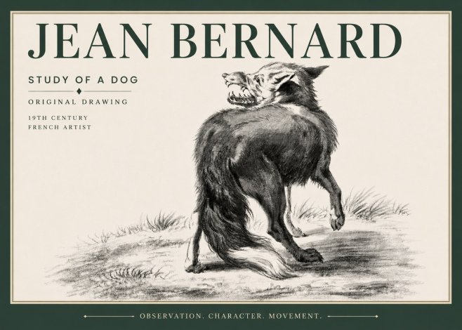 Jean Bernard Study of a Dog II No6 - Poster