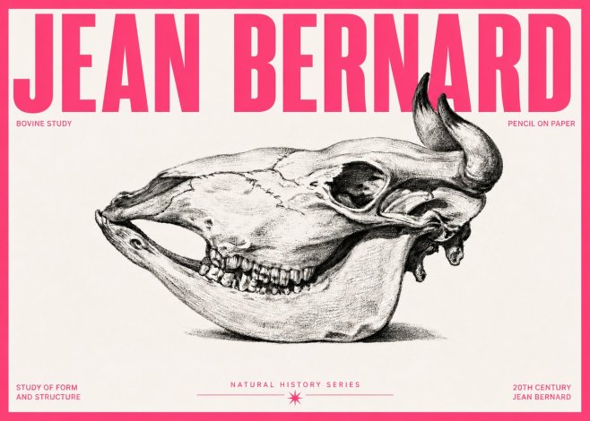 Jean Bernard Bovine Skull Study No5 - Poster