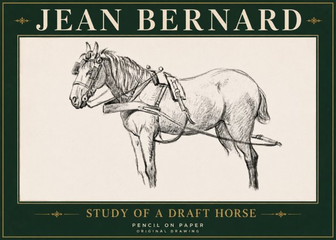 Jean Bernard Study of a Draft Horse I No5 - Poster