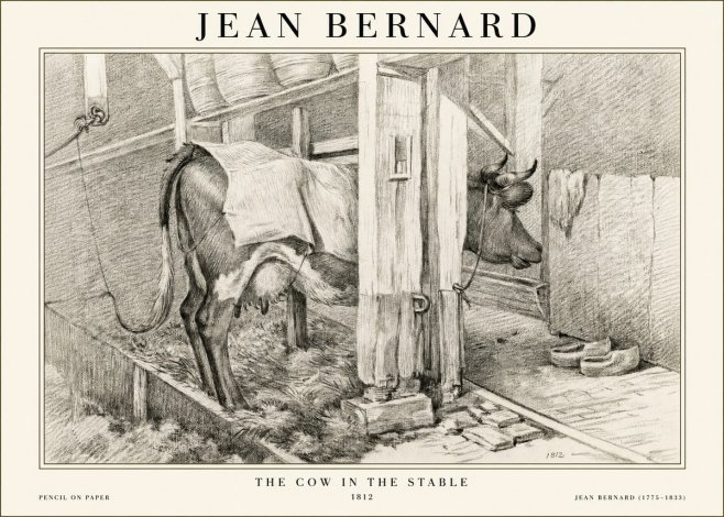 Jean Bernard The Cow in the Stable No1 - Poster