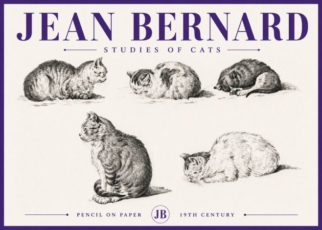 Jean Bernard Studies of Cats No5 - Poster
