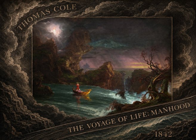 Thomas Cole The Voyage of Life: Manhood II No6 - Poster