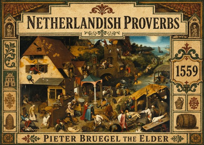 Pieter Bruegel The Netherlandish Proverbs I No5 - Poster